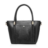 <bold>Tote  / Shoulder Bag  <br>Vegan-Leather Handbag Black - strapsandbrass.com