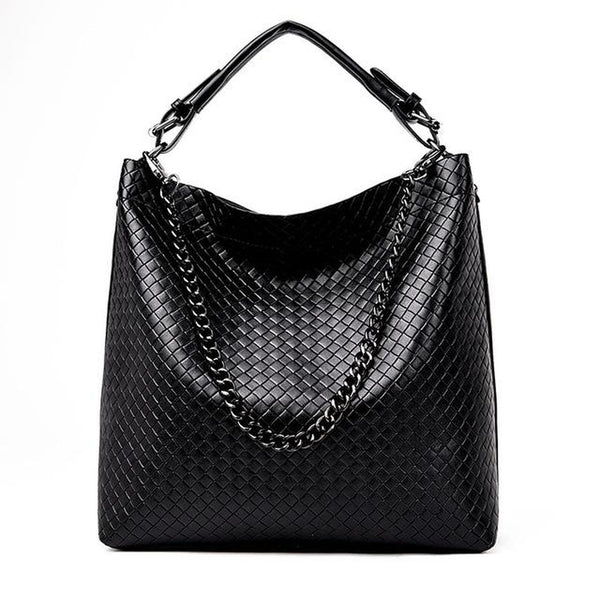 <bold>Bucket | Tote Bag  <br>Vegan-Leather Handbag Black - strapsandbrass.com