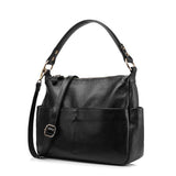 <bold>Tote / Crossbody Bag <br>Genuine-Leather Handbag Black - strapsandbrass.com