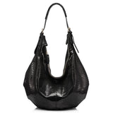 <bold>Hobo / Tote Bag <br>Genuine-Leather Handbag Black - strapsandbrass.com