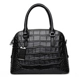 <bold>Top-Handle / Crossbody Bag <br>Genuine-Leather Handbag Black - strapsandbrass.com