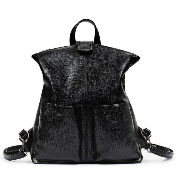 <bold>Fashion Backpack  <br>Vegan-Leather Fashion Backpack Black - strapsandbrass.com