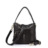 <bold>Bucket / Crossbody Bag <br>Genuine-Leather Handbag Black - strapsandbrass.com