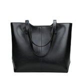 <bold>Tote  / Shoulder Bag  <br>Vegan-Leather Handbag Black - strapsandbrass.com
