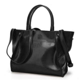 <bold>Tote  / Shoulder Bag  <br>Vegan-Leather Handbag Black - strapsandbrass.com
