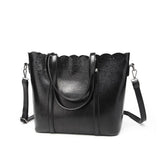 <bold>Tote / Shoulder Bag  <br>Vegan-Leather Handbag Black - strapsandbrass.com