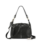 <bold>Satchel / Tote Bag <br>Genuine-Leather Handbag Black - strapsandbrass.com