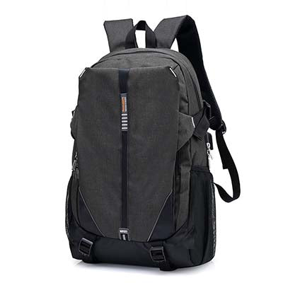 Backpack USB Charging<br> Canvas Backpack Black - strapsandbrass.com
