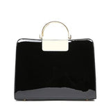 <bold>Tote / Shoulder Bag  <br>Vegan-Leather Handbag Black - strapsandbrass.com