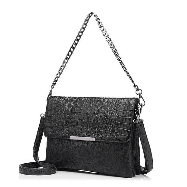 <bold>Messenger / Crossbody Bag <br>Vegan-Leather Handbag Black - strapsandbrass.com