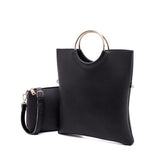 <bold>Tote & Crossbody Bag Set <br>Vegan-Leather Handbag Black - strapsandbrass.com