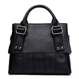 <bold>Top-Handle / Tote Bag  <br>Vegan-Leather Handbag Black - strapsandbrass.com