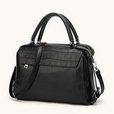 <bold>Top-Handle / Shoulder Bag  <br>Vegan-Leather Handbag Black - strapsandbrass.com