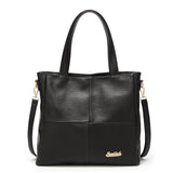 <bold>Tote / Crossbody Bag  <br>Vegan-Leather Handbag Black - strapsandbrass.com