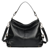 <bold>Tote / Shoulder Bag <br>Genuine-Leather Handbag Black - strapsandbrass.com