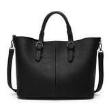 <bold>Tote / Shoulder Bag <br>Vegan-Leather Handbag Black - strapsandbrass.com