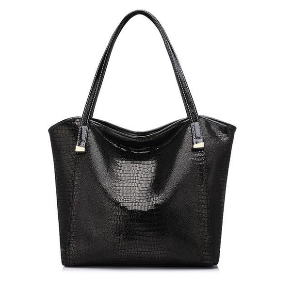 <bold>Tote / Crossbody Bag  <br>Genuine-Leather Handbag Black - strapsandbrass.com