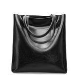 <bold>Bucket  / Tote Bag <br>Genuine-Leather Handbag Black - strapsandbrass.com