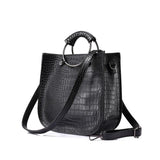 <bold>Tote  / Crossbody Bag  <br>Vegan-Leather Handbag Black - strapsandbrass.com