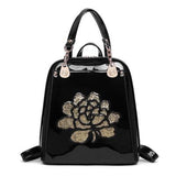 <bold>Fashion Backpack  <br>Vegan-Leather Fashion Backpack Black - strapsandbrass.com