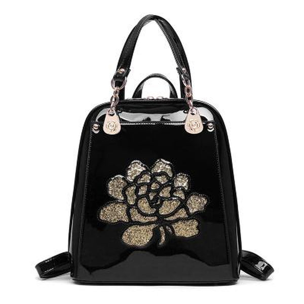 <bold>Fashion Backpack  <br>Vegan-Leather Fashion Backpack Black - strapsandbrass.com