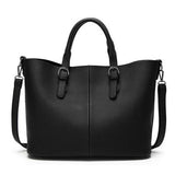<bold>Tote  / Shoulder Bag  <br>Vegan-Leather Handbag Black - strapsandbrass.com