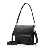 <bold>Messenger  / Shoulder Bag  <br>Vegan-Leather Handbag Black - strapsandbrass.com