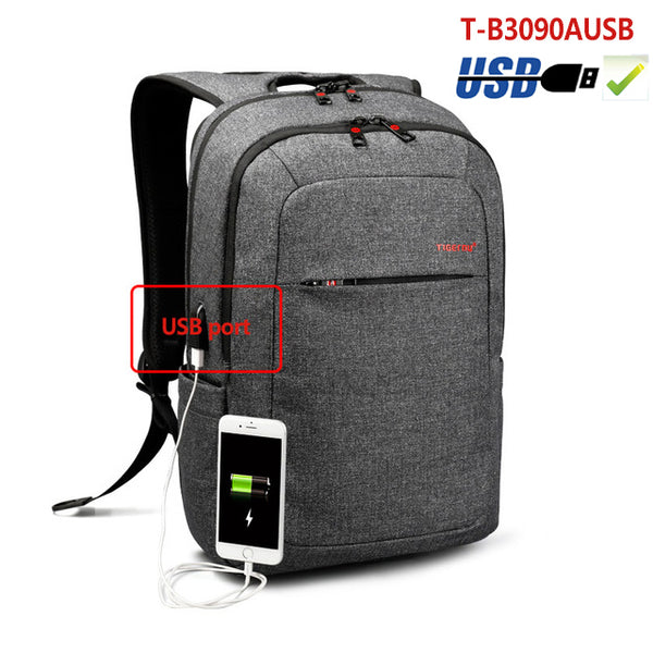 Copy of Backpack USB Charging & Anti-Theft <br> Oxford Backpack Black grey 3090USB - strapsandbrass.com