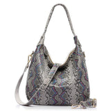 <bold>Hobo  / Tote Bag <br>Genuine-Leather Handbag Blue Red - strapsandbrass.com