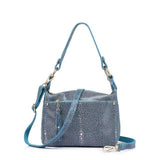 <bold>Satchel / Tote Bag <br>Genuine-Leather Handbag Blue - strapsandbrass.com