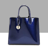 <bold>Tote  / Shoulder Bag  <br>Vegan-Leather Handbag Blue - strapsandbrass.com