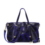 <bold>Tote  / Shoulder Bag <br>Genuine-Leather Handbag Blue - strapsandbrass.com