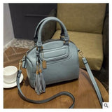 Top-Handle / Crossbody Bag  <br>Genuine-Leather Handbag Blue - strapsandbrass.com