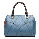<bold>Top-Handle  / Crossbody Bag <br>Genuine-Leather Handbag Blue - strapsandbrass.com