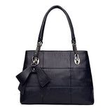 <bold>Satchel  / Tote  Bag <br>Genuine-Leather Handbag Blue - strapsandbrass.com
