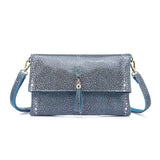<bold>Crossbody / Shoulder Bag <br>Genuine-Leather Handbag Blue - strapsandbrass.com