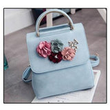 <bold>Youth Backpack  <br>Vegan-Leather Fashion Backpack Blue - strapsandbrass.com