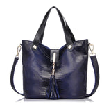 <bold>Bucket / Crossbody Bag <br>Genuine-Leather Handbag Blue - strapsandbrass.com