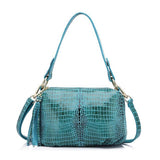 <bold>Messenger / Crossbody Bag <br>Genuine-Leather Handbag Blue - strapsandbrass.com