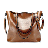 <bold>Tote  / Shoulder Bag  <br>Vegan-Leather Handbag Brown - strapsandbrass.com