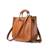 <bold>Tote  / Crossbody Bag  <br>Vegan-Leather Handbag Brown - strapsandbrass.com