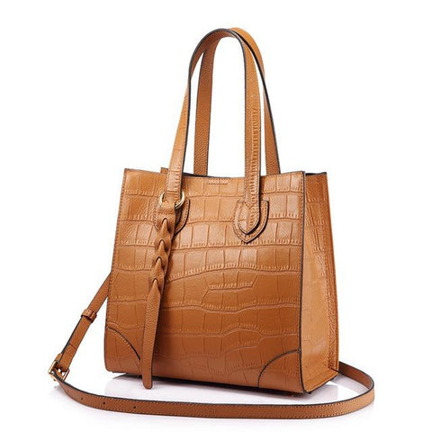 <bold>Bucket / Crossbody Bag <br>Genuine-Leather Handbag Brown - strapsandbrass.com