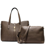 <bold>Tote & Crossbody Bag Set <br>Vegan-Leather Handbag Brown - strapsandbrass.com