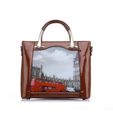 <bold>Top-Handle  / Doctor Bag <br>Vegan-Leather Handbag Brown - strapsandbrass.com