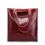 <bold>Bucket  / Tote Bag <br>Genuine-Leather Handbag Burgundy Red - strapsandbrass.com