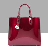 <bold>Tote  / Shoulder Bag  <br>Vegan-Leather Handbag Burgundy - strapsandbrass.com