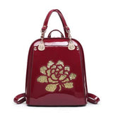 <bold>Fashion Backpack  <br>Vegan-Leather Fashion Backpack Burgundy - strapsandbrass.com