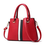 <bold>Top-Handle / Crossbody Bag  <br>Vegan-Leather Handbag Burgundy - strapsandbrass.com