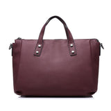 <bold>Tote / Shoulder Bag  <br>Vegan-Leather Handbag Burgundy - strapsandbrass.com