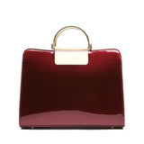 <bold>Tote / Shoulder Bag  <br>Vegan-Leather Handbag Burgundy - strapsandbrass.com
